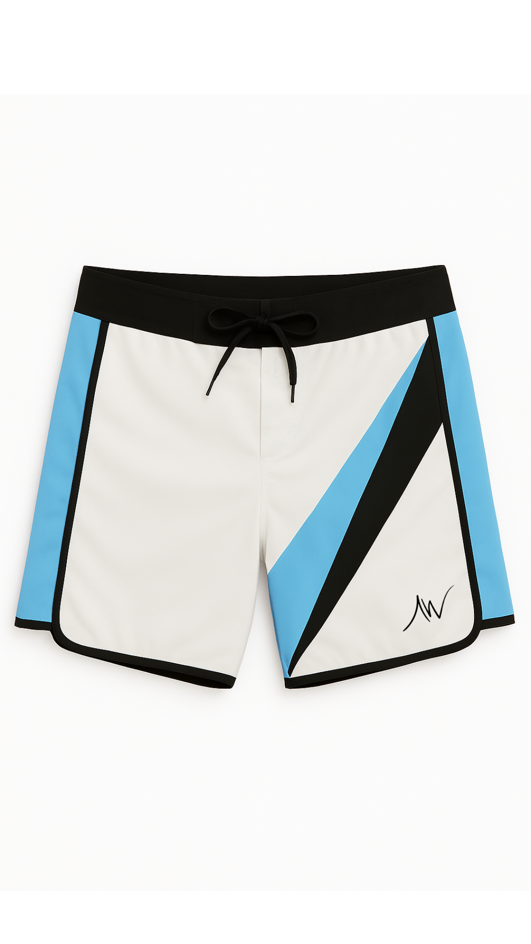 Alitewear Board Shorts in White, Blue & Black for Men's