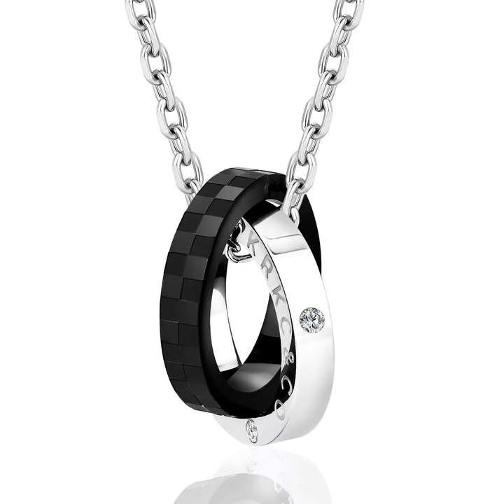 ALITE WEAR UNCHAINED silver round pendant necklace on a rope chain in 316L stainless steel - view 3