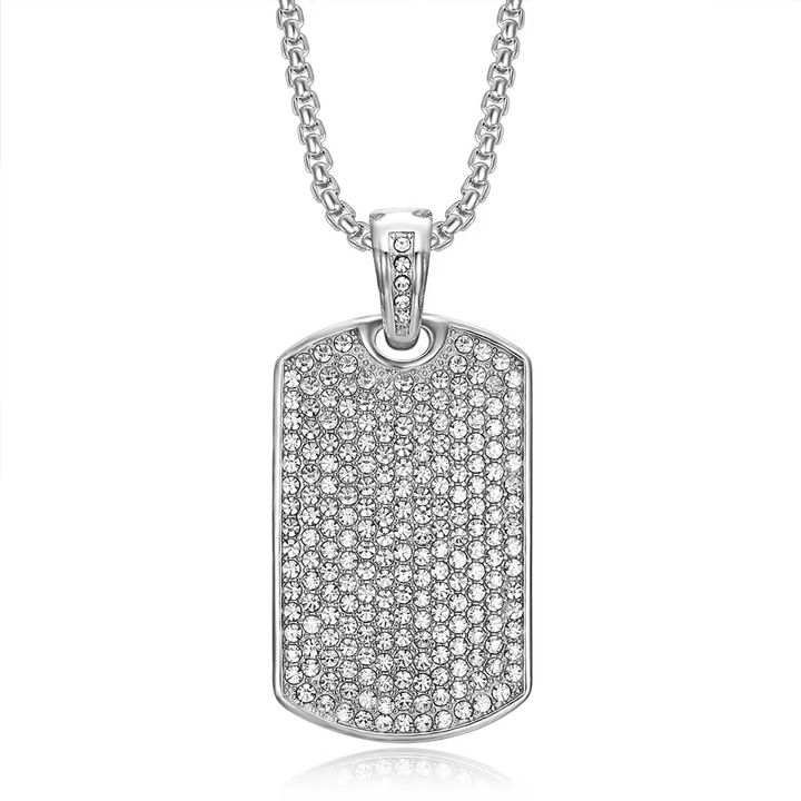 ALITE WEAR DIVISION TAG silver tag pendant necklace on a rope chain in 316L stainless steel - view 3