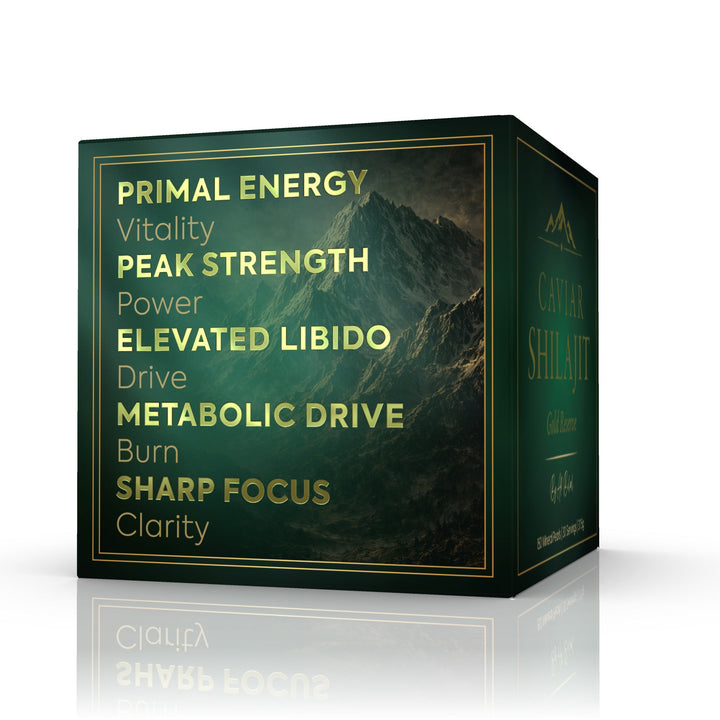 Caviar Shilajit Gold Reserve benefits — Primal Energy, Peak Strength, Elevated Libido, Metabolic Drive, Sharp Focus