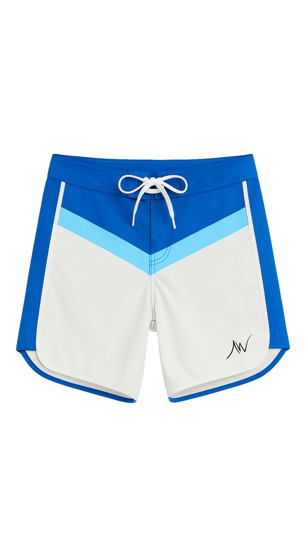 Blue & White Men's Physique Board Shorts - Stylish and