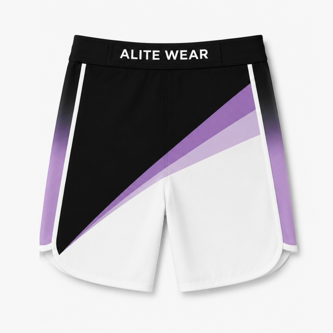 AMETHYST competition board shorts front view | ALITE WEAR