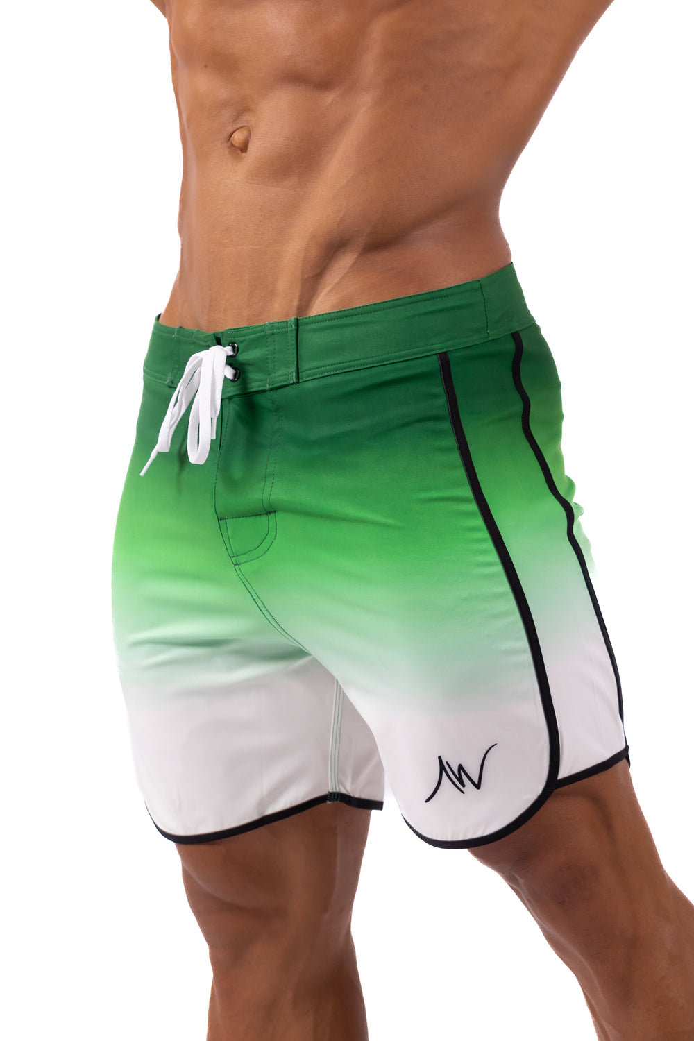 Faded Green competition board shorts front view | ALITE WEAR