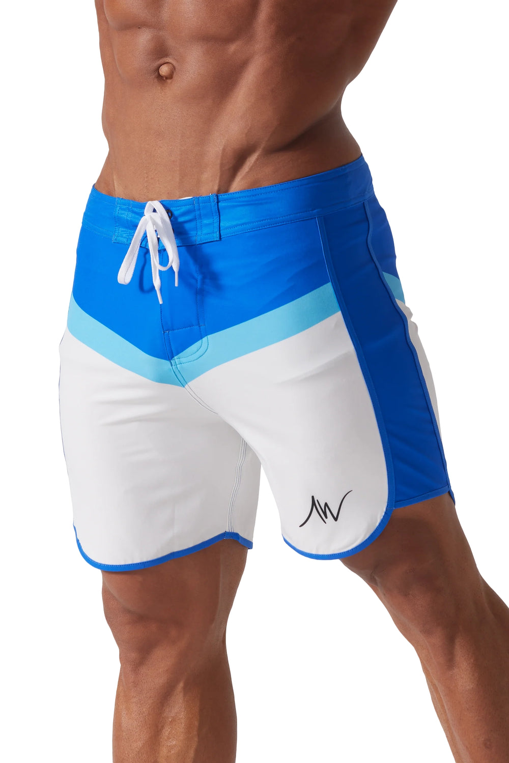 Blue Icon competition board shorts front view | ALITE WEAR