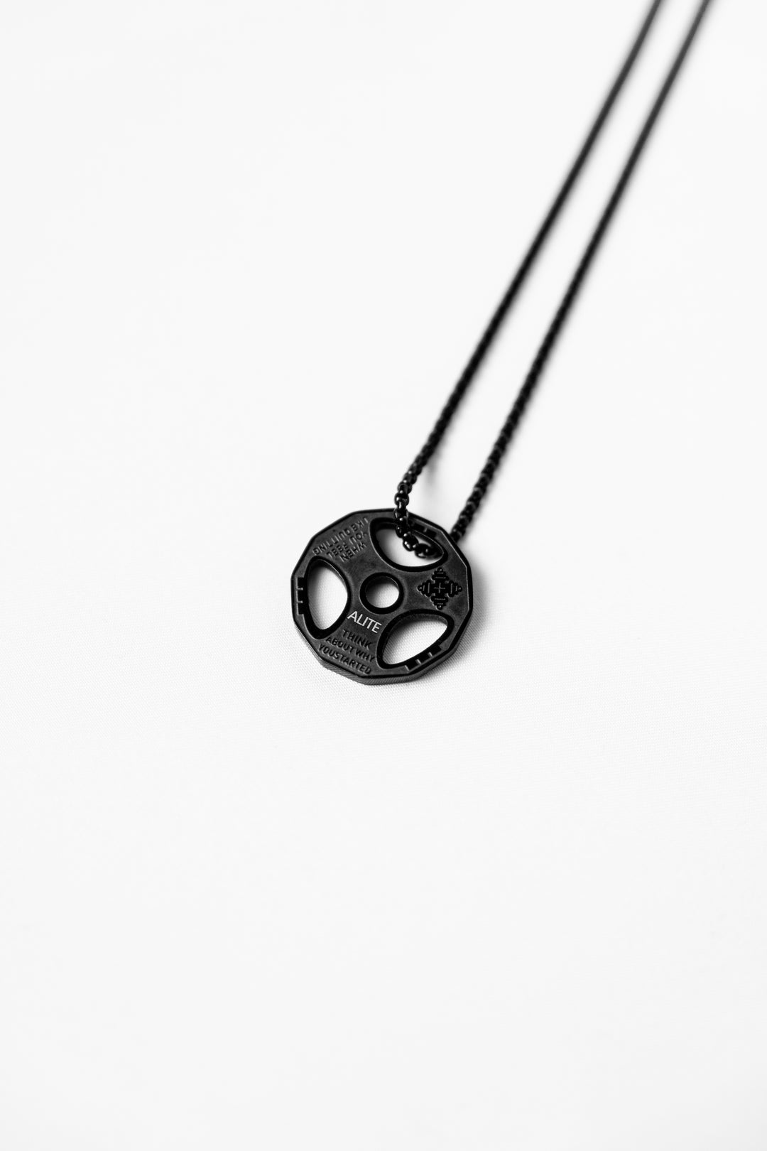 ALITE WEAR MAX LOAD black barbell plate pendant necklace in 316L stainless steel - view 3