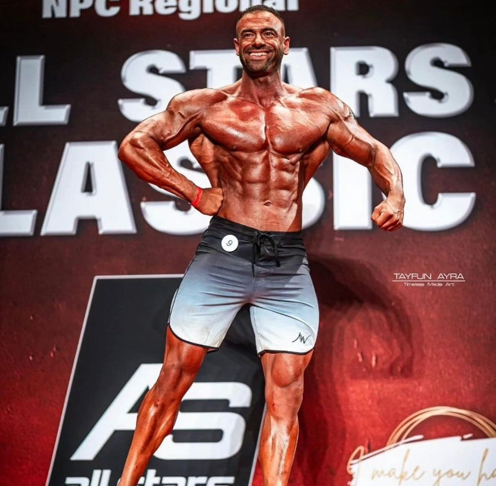 Faded Grey IFBB NPC competition board shorts | ALITE WEAR