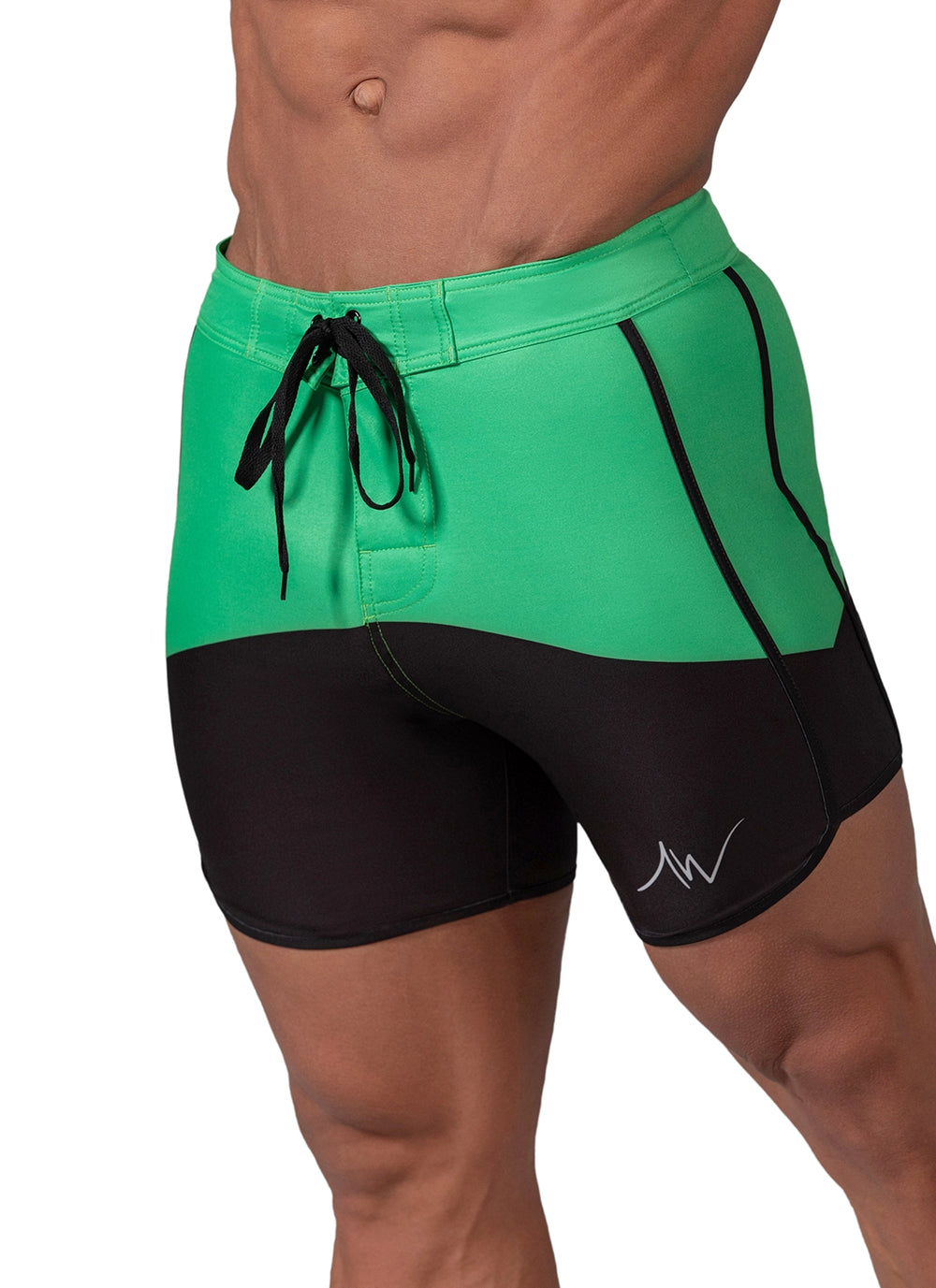 Classic Green competition board shorts front view | ALITE WEAR