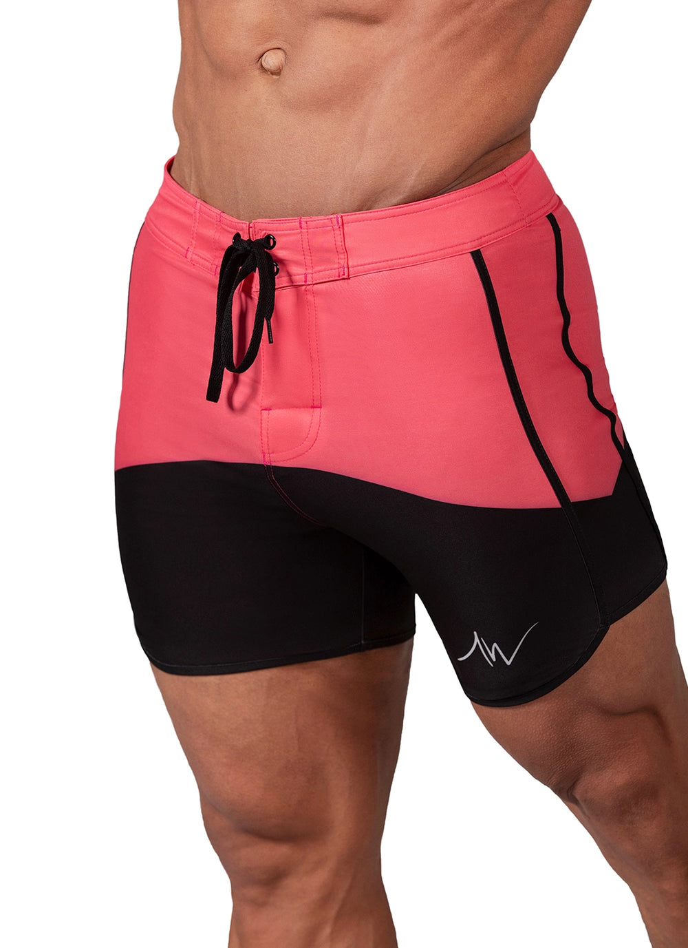 Tropical Pink competition board shorts front view | ALITE WEAR