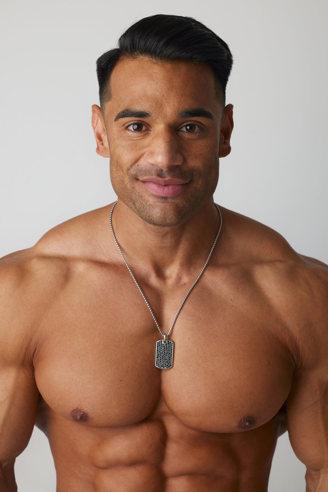 ALITE WEAR MISSION TAG silver tag pendant necklace on a rope chain in 316L stainless steel - view 2