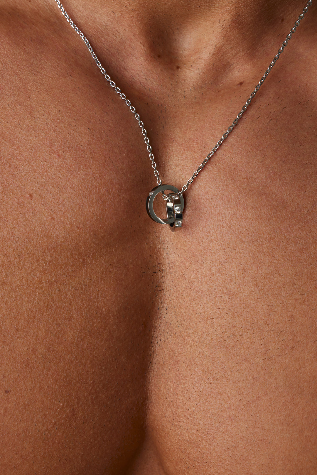 ALITE WEAR REIGN silver round pendant necklace on a rope chain in 316L stainless steel