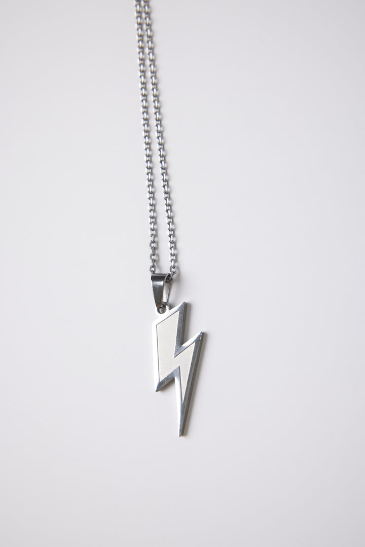 ALITE WEAR THUNDER silver pendant necklace on a rope chain in 316L stainless steel - view 3