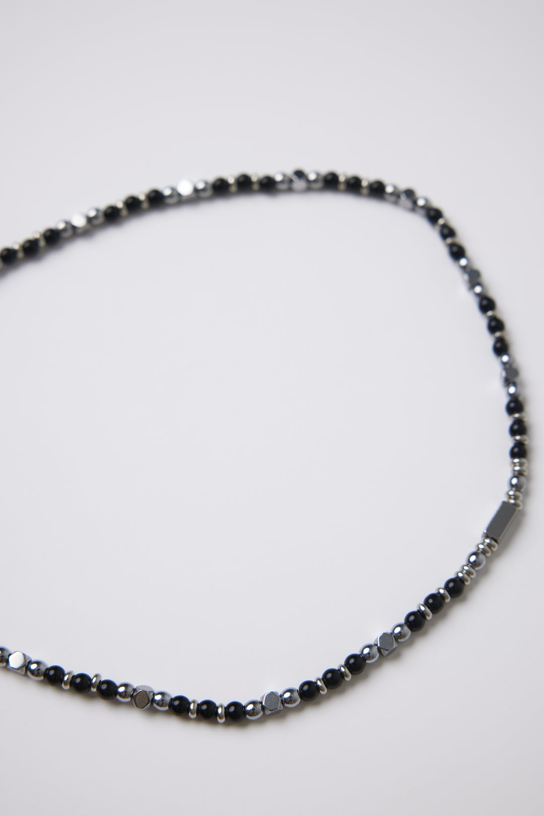 ALITE WEAR POWER black beaded gemstone necklace with silver-tone 316L stainless steel details - view 3