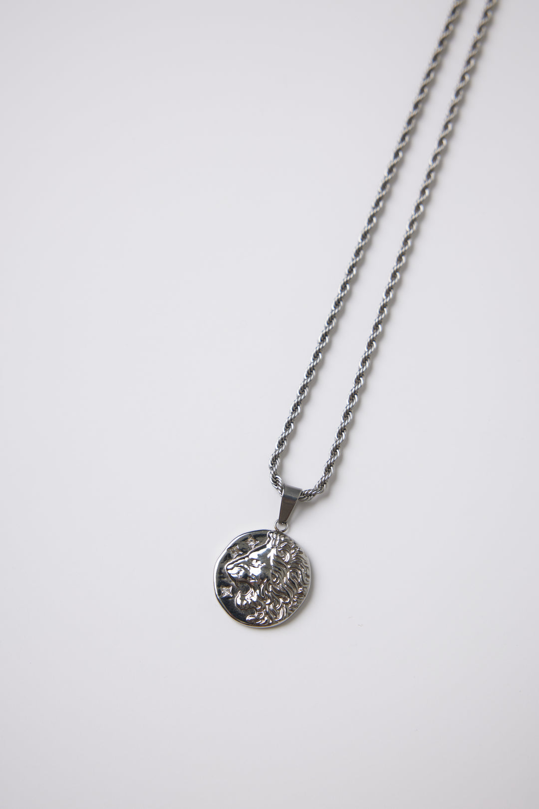ALITE WEAR LEGION silver round pendant necklace on a rope chain in 316L stainless steel - view 3