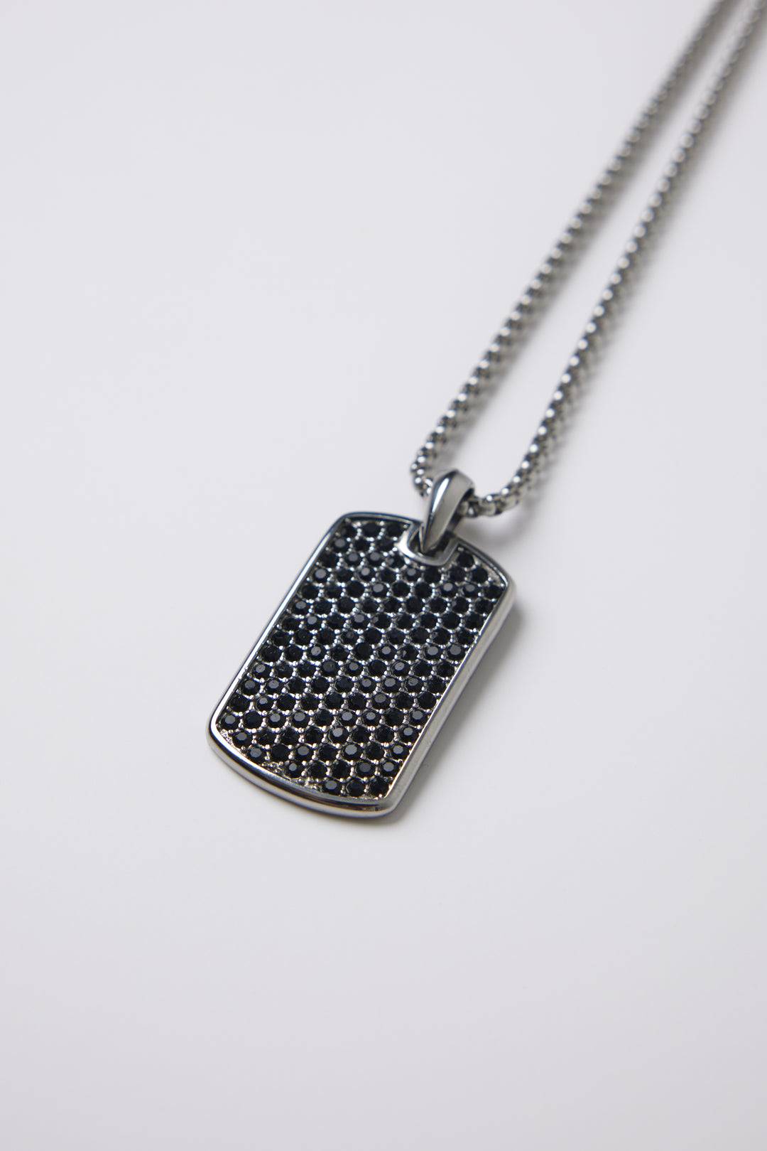 ALITE WEAR MISSION TAG silver tag pendant necklace on a rope chain in 316L stainless steel - view 3