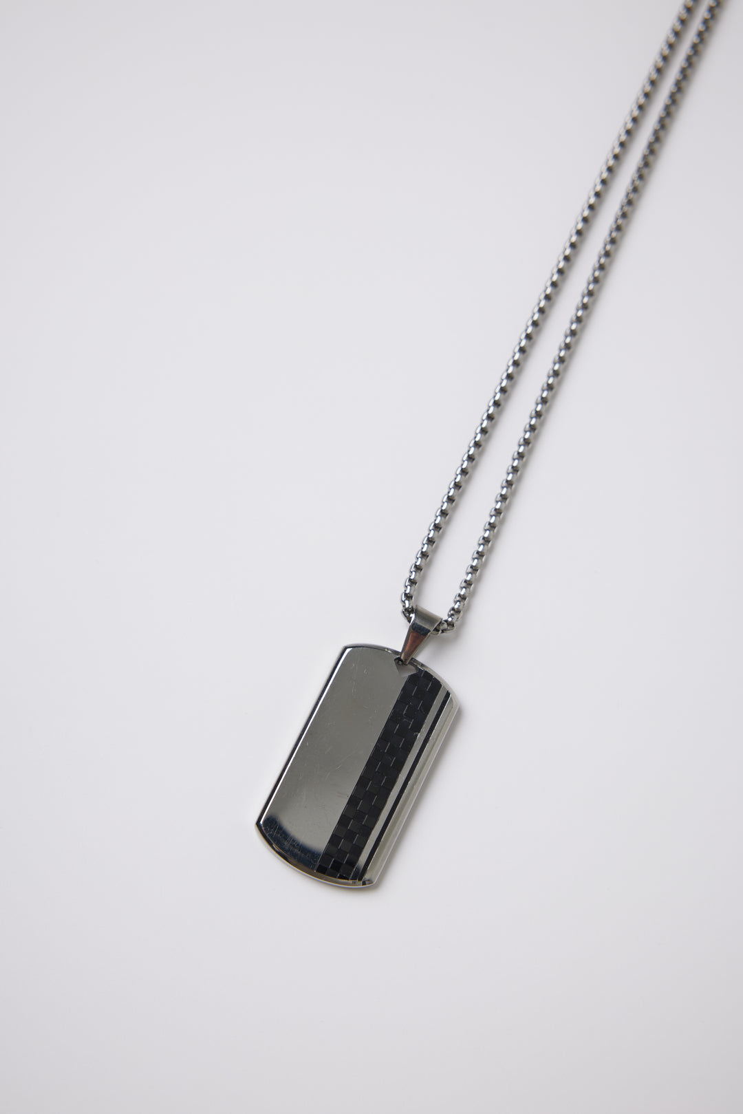 ALITE WEAR ALPHA TAG silver tag pendant necklace on a rope chain in 316L stainless steel - view 3