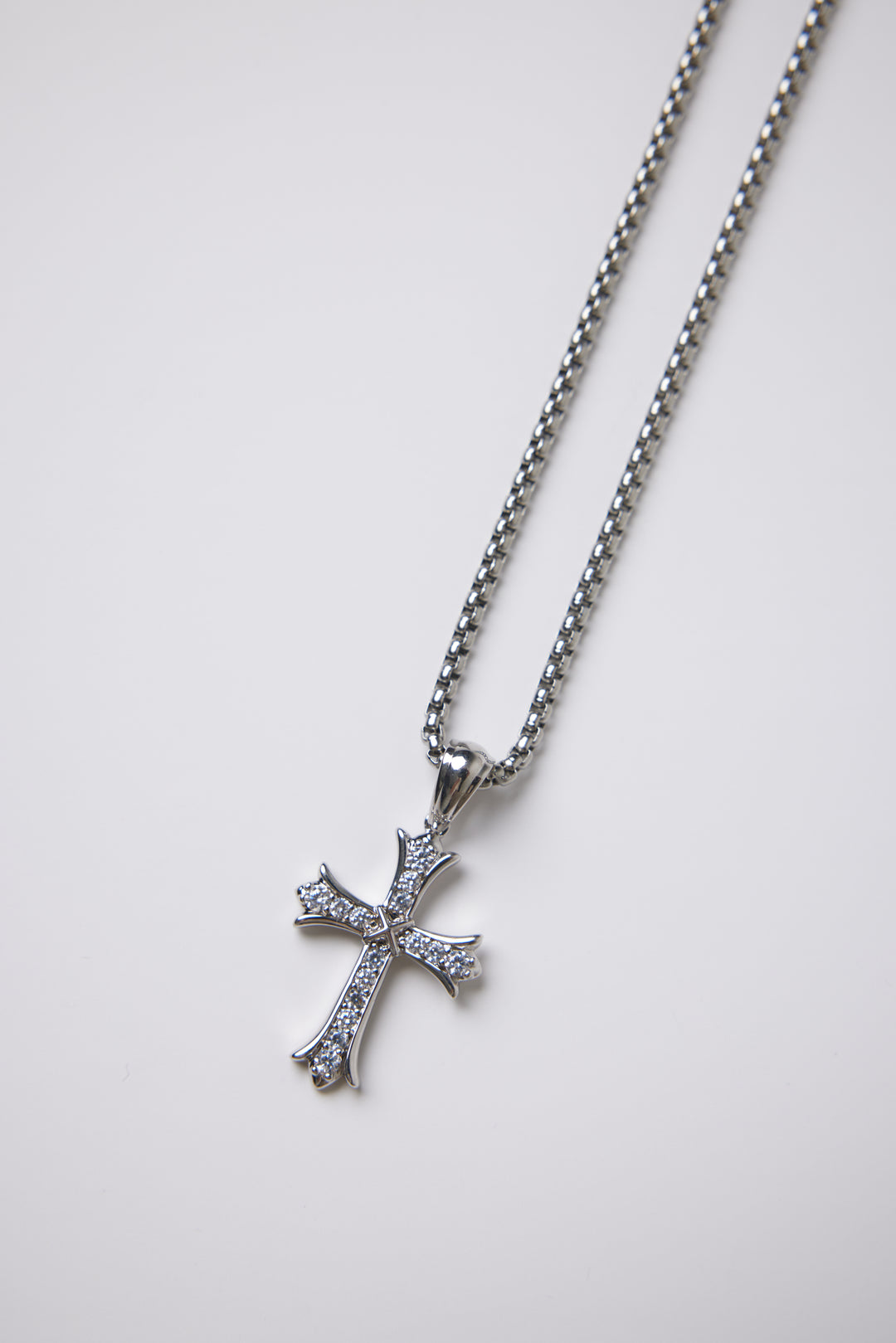 ALITE WEAR WARRIOR CROSS silver cross pendant necklace on a rope chain in 316L stainless steel - view 3