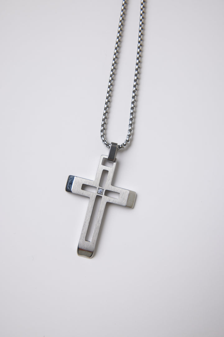 ALITE WEAR FAITH silver pendant necklace on a rope chain in 316L stainless steel - view 3