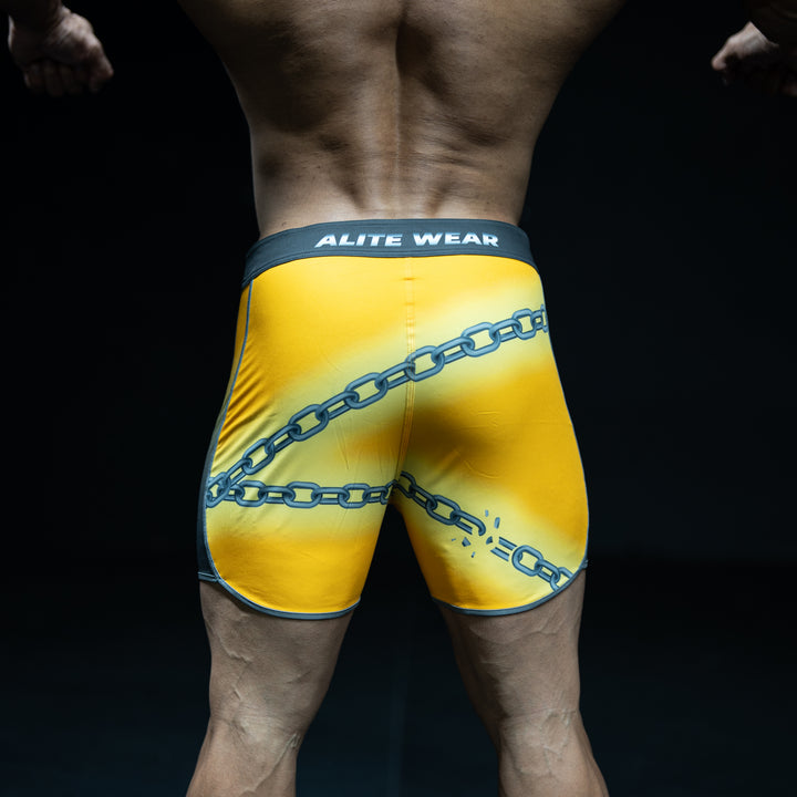 Rear view of Vengeance yellow and black Men&
