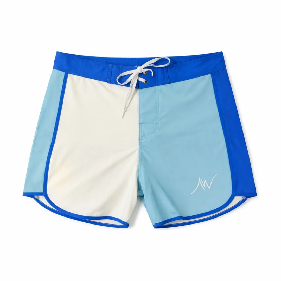 ALITE WEAR ARCTIC BLUE men's physique board shorts, front view