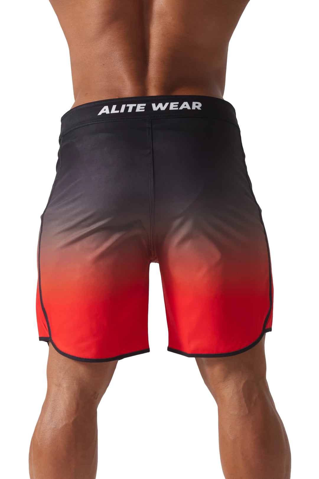 ALITE WEARボードショーツalitewear チュラウェアサーフFIED Black & Red Ombre Men's Fitness Board Shorts - Shop now