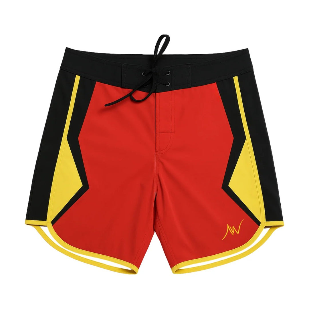 ALITE WEAR RED VENOM men's physique board shorts, front view