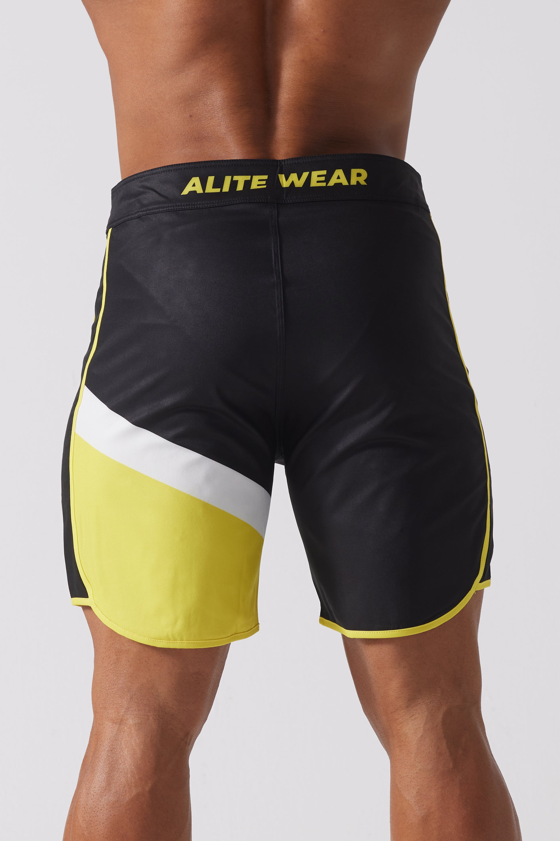 Black & Yellow Physique Board Shorts - Mens shorts online – ALITE WEAR